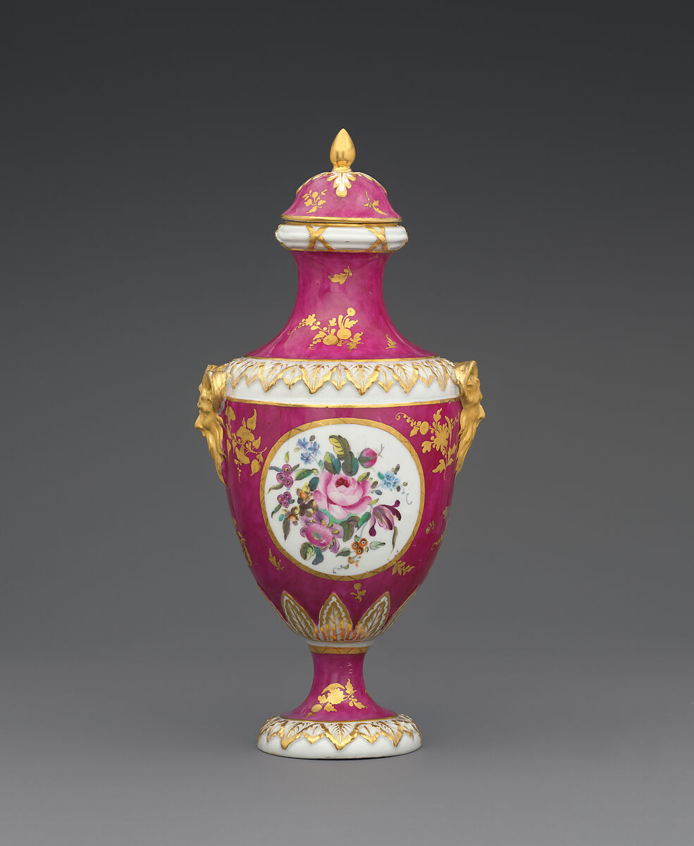 Vase with cover, Chelsea Porcelain Manufactory (British, 1744–1784), Soft-paste porcelain, British, Chelsea