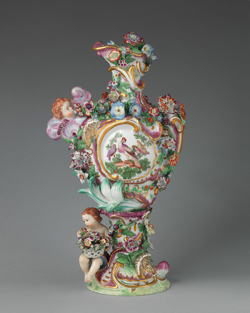 Vase, Chelsea Porcelain Manufactory (British, 1745–1784, Gold Anchor Period, 1759–69), Soft-paste porcelain, British, Chelsea 