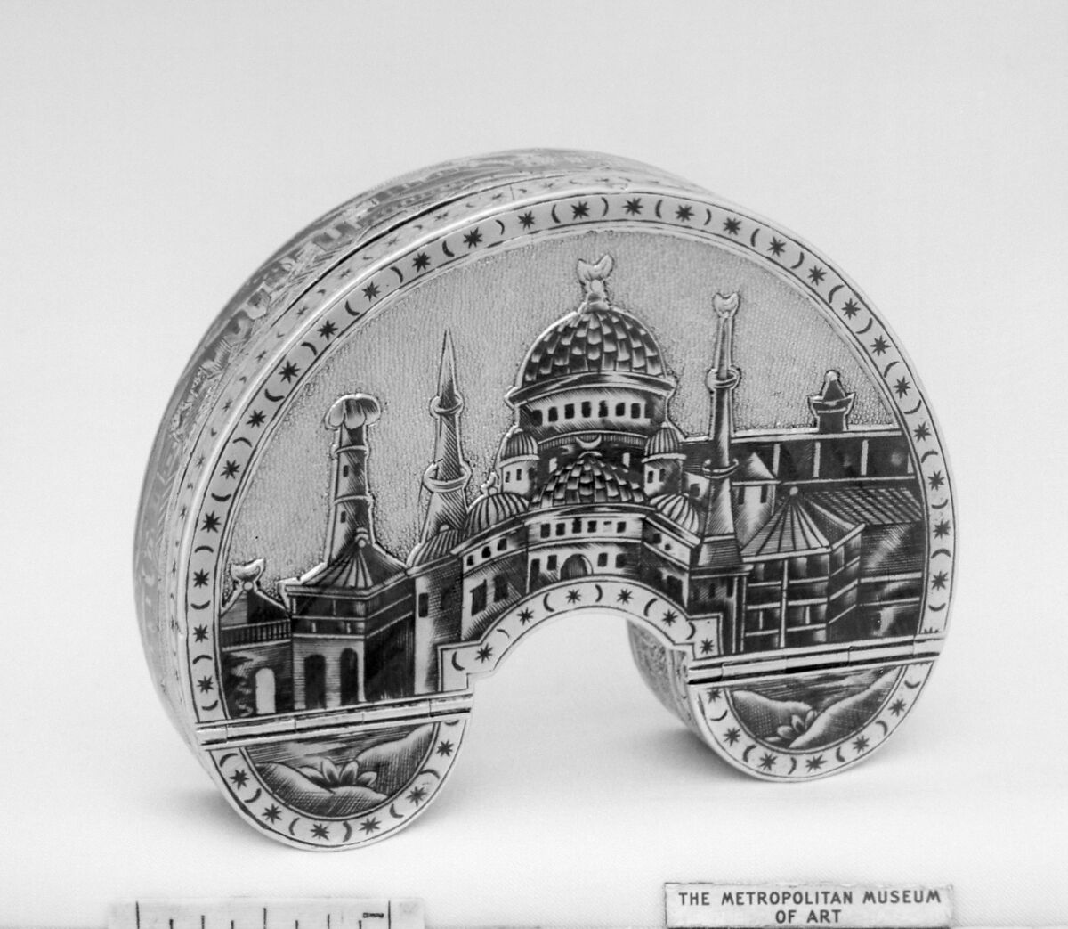 Box, Silver, niello work, gilt lined, Russian, Moscow