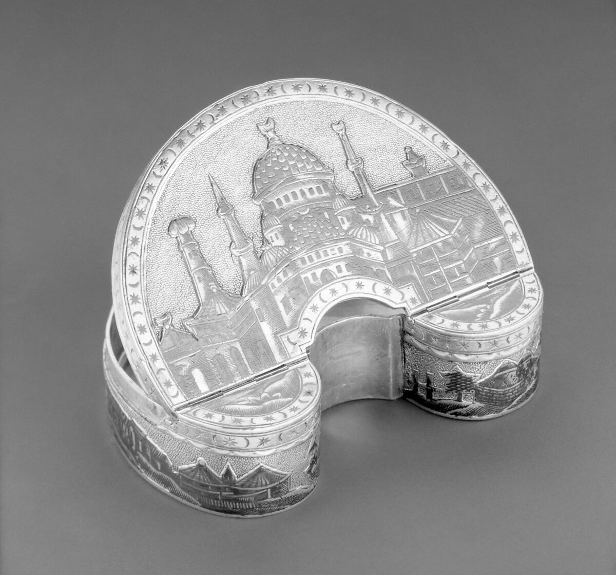 Box, Silver, niello work, gilt lined, Russian, Moscow