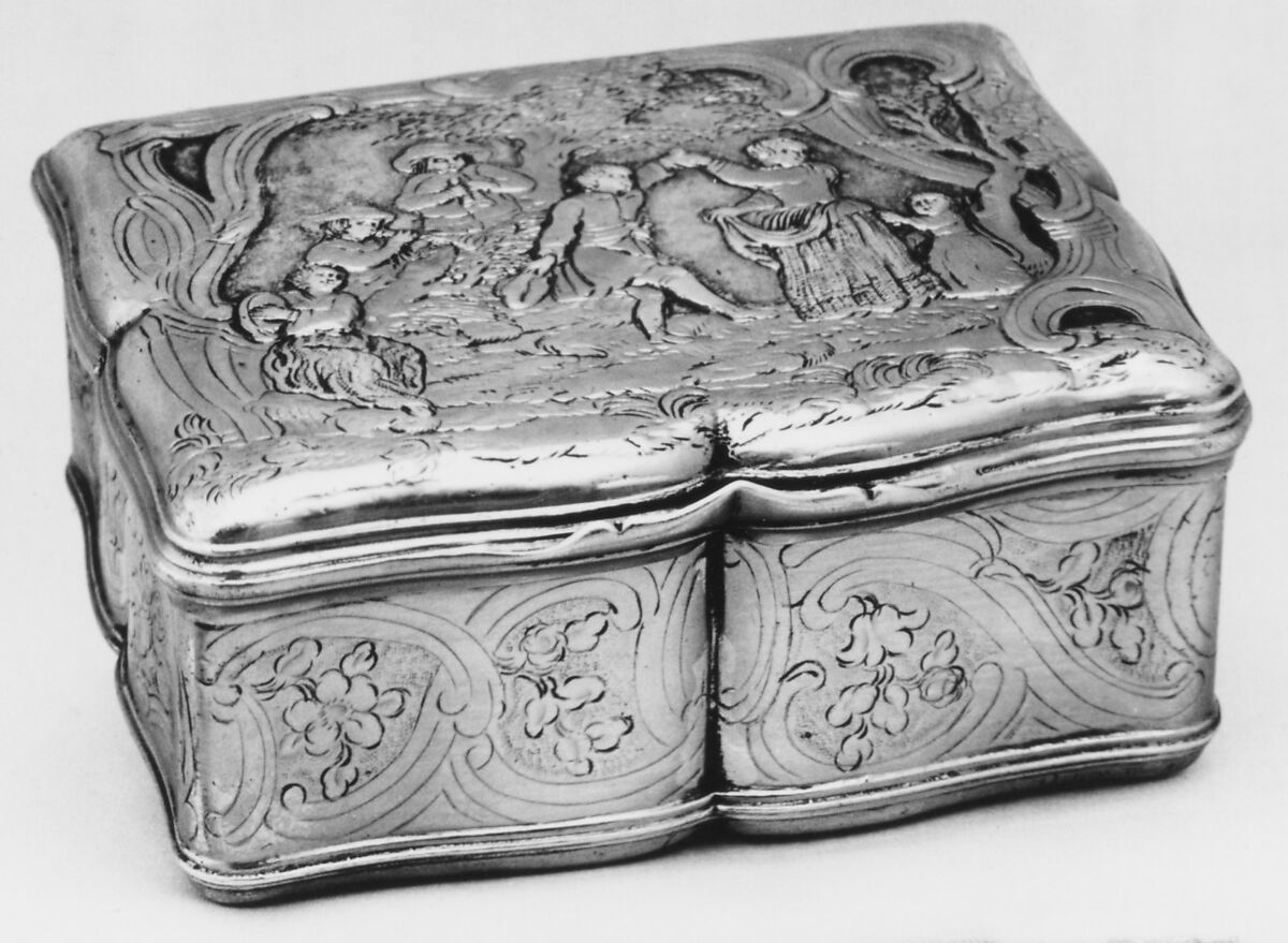 Snuffbox, Probably by Antoine Daroux (French, master 1735, died 1789), Silver, gilt, French, Paris 