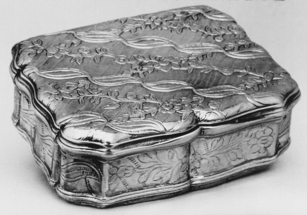 Snuffbox, Antoine Daroux (French, master 1735, died 1789), Silver, parcel gilt, French, Paris 