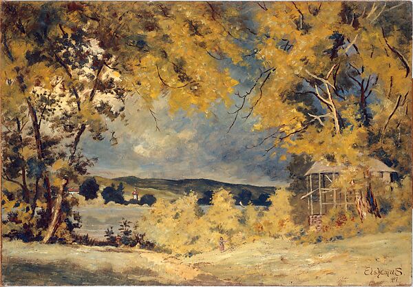Landscape, Binghamton, New York, Louis Michel Eilshemius (American, Newark, New Jersey 1864–1941 New York), Oil on Masonite, American 
