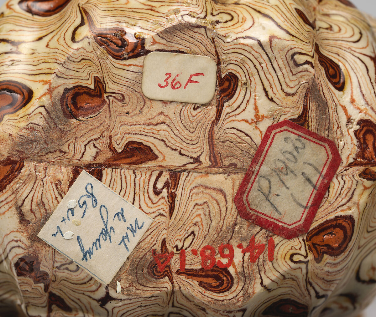 Teapot, Style of Whieldon type, Agateware (glazed earthenware), British, Staffordshire