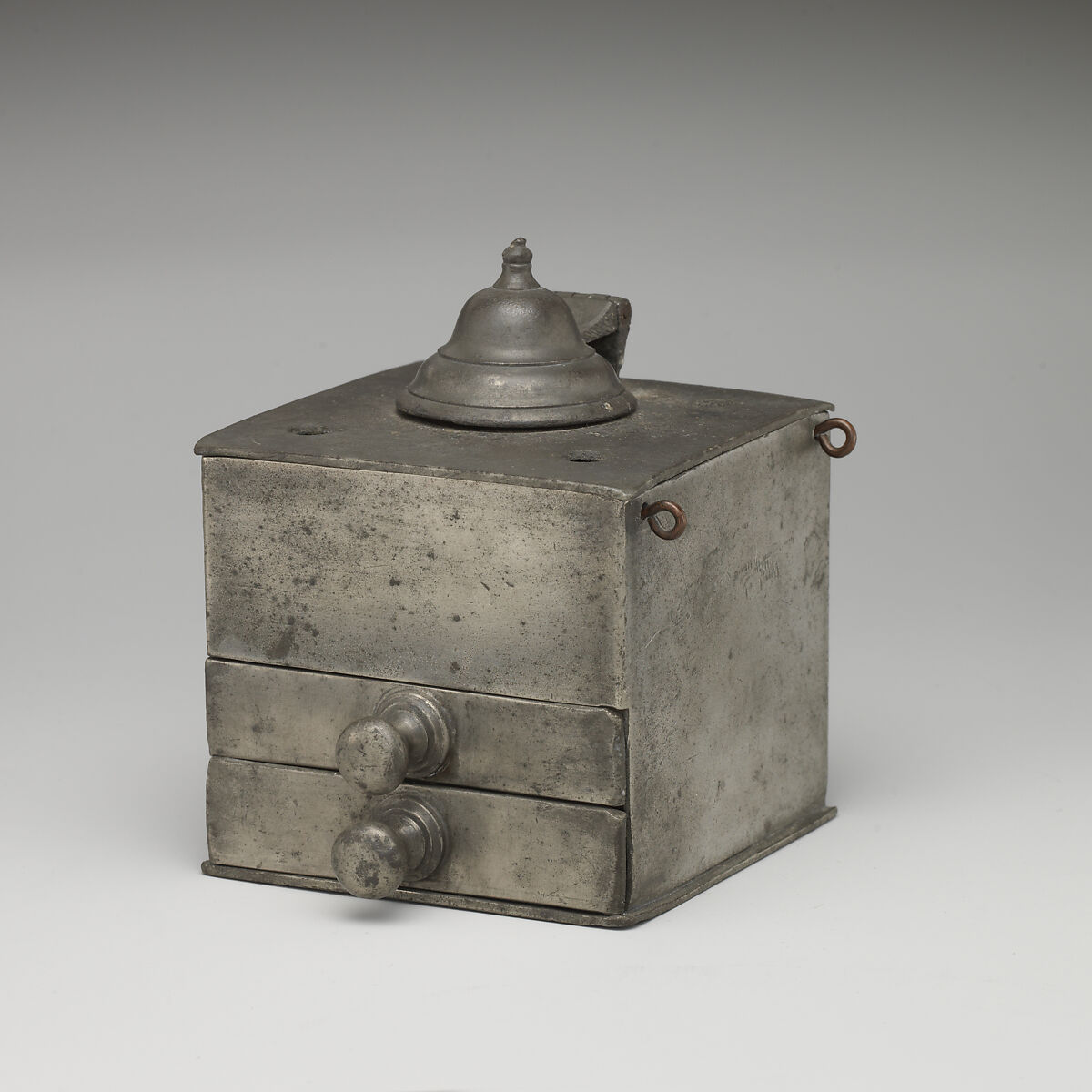 Inkstand, Pewter, glass, British