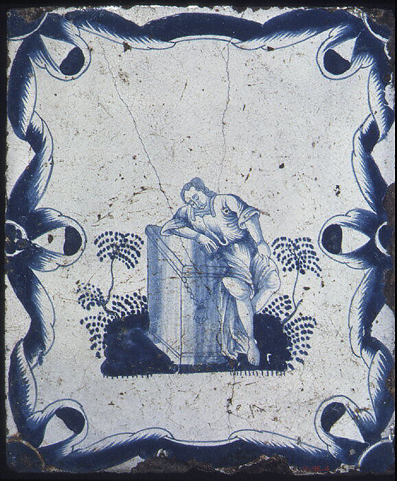Stove tile, Glazed pottery, Russian 