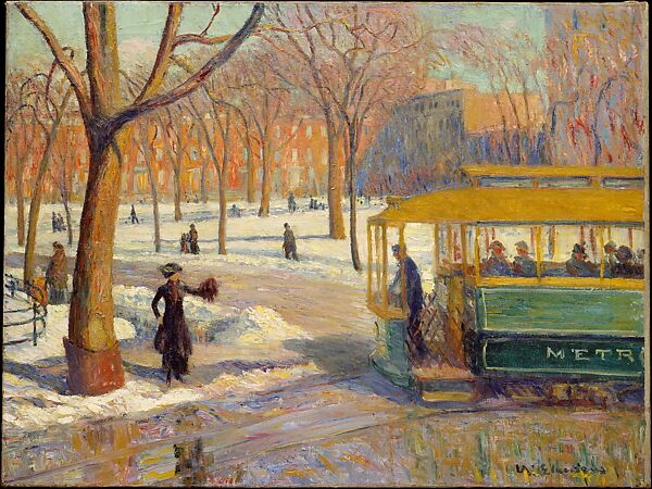 The Green Car, William James Glackens (American, Philadelphia, Pennsylvania 1870–1938 Westport, Connecticut), Oil on canvas, American 