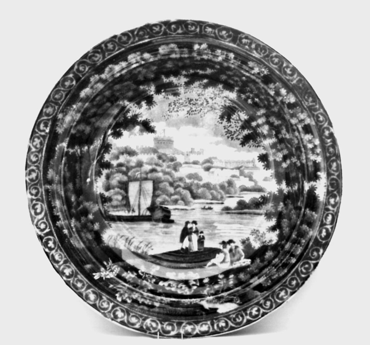 Soup plate, James and Ralph Clews (British, Cobridge, Stoke-on-Trent, active ca. 1818–36), Pottery, British, Cobridge, Staffordshire 