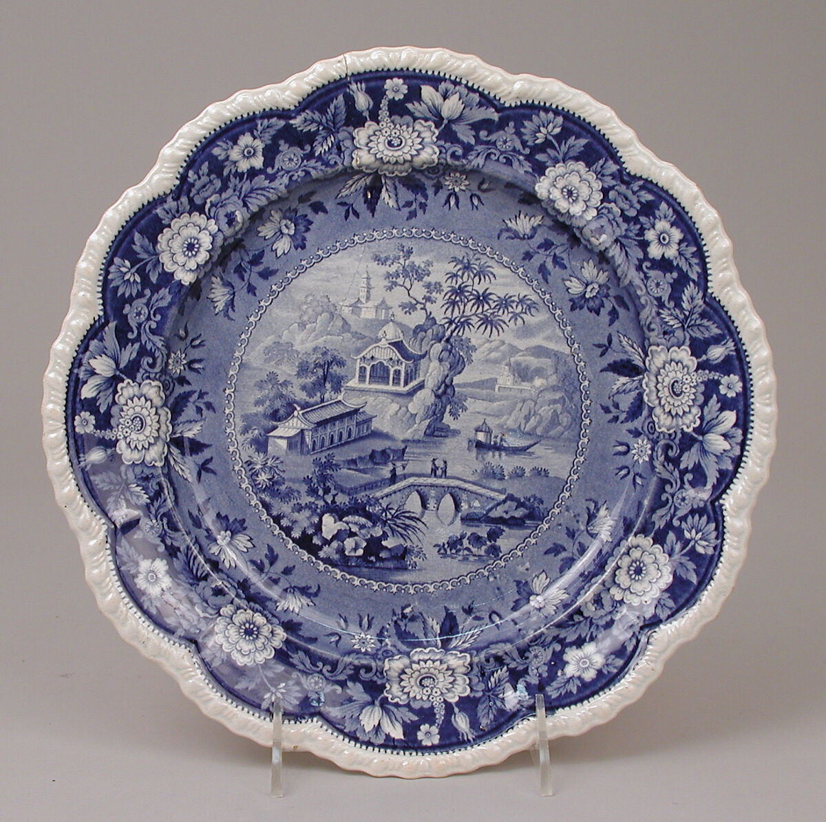 Plate, J. and W. Ridgway, Cauldon, Stoke (British, Shelton, active ca. 1814–30), Earthenware with transfer-printed decoration, British, Staffordshire 