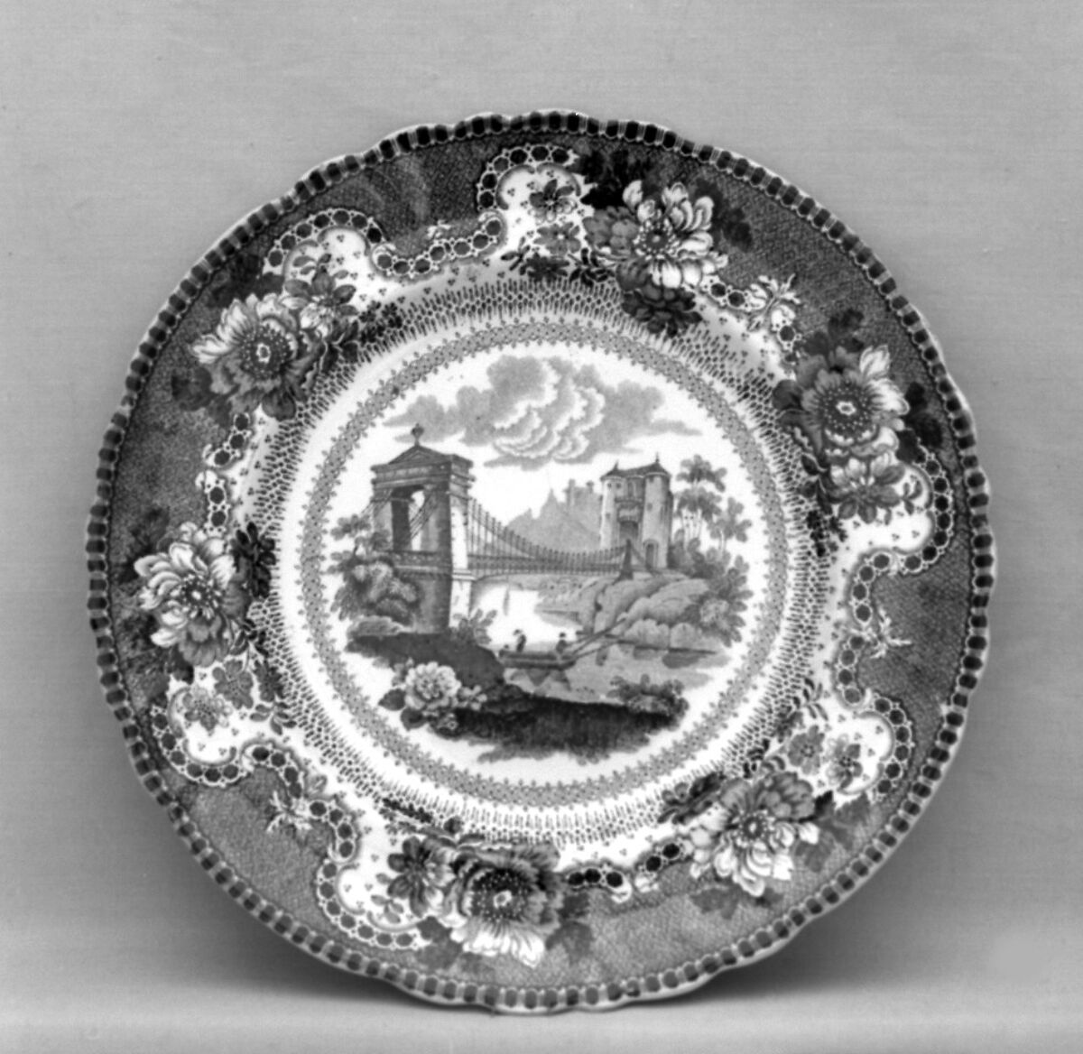 Plate, Enoch Wood &amp; Sons (British, active Burslem, 1818–46), Pottery, British, Burslem, Staffordshire 