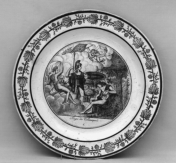 Plate, Semi-porcelain, French, Choisy-le-Roi 
