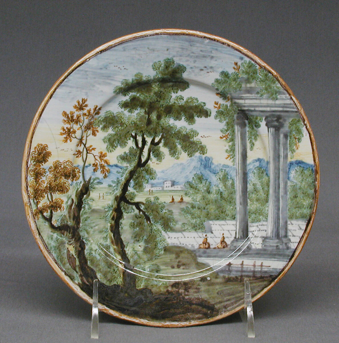 Plate, Faience (tin-glazed earthenware), Italian, Siena 