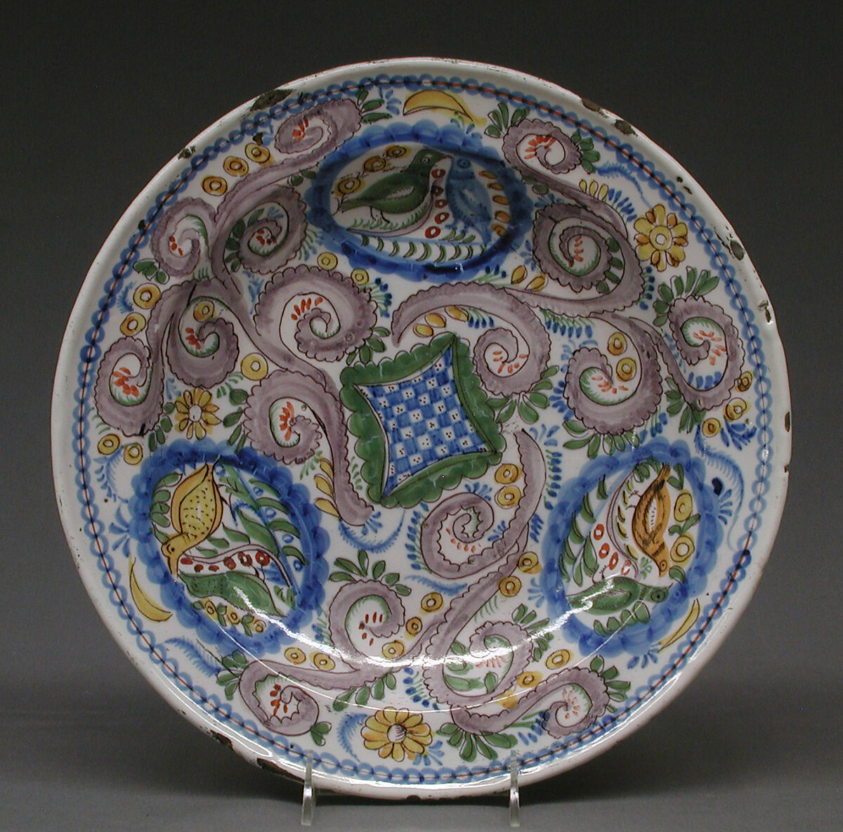 Dish, Alcora Manufactory (Spanish, 1727–1895), Tin-glazed earthenware, Spanish, Alcora 