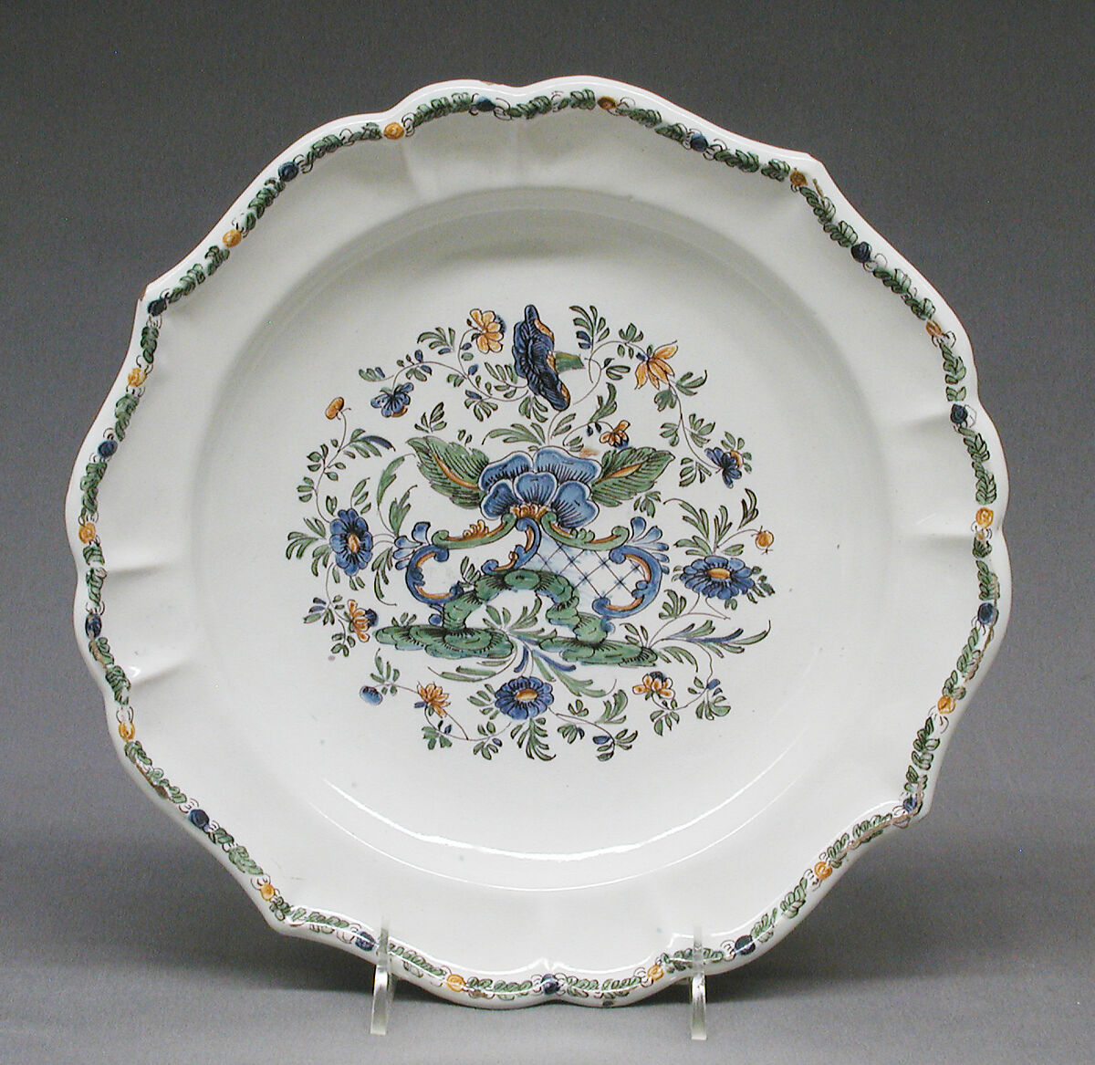 Plate, Possisbly Le Nove Porcelain Manufactory, Maiolica (tin-glazed earthenware), Italian, probably Nove 