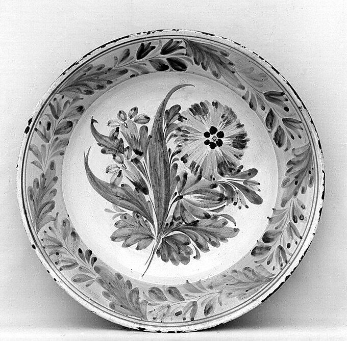 Plate, Tin-glazed earthenware, German, Kellinghusen 