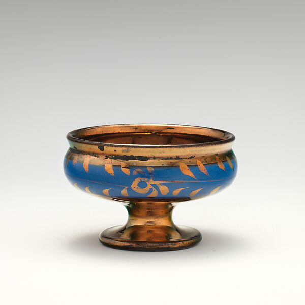 Saltcellar, Possibly by Sewell and Donkin, Pottery, copper lustre, British, possibly Newcastle upon Tyne 
