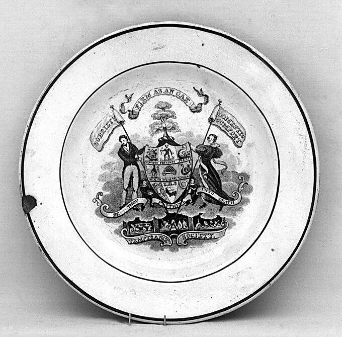 Plate, Pottery, British, Staffordshire