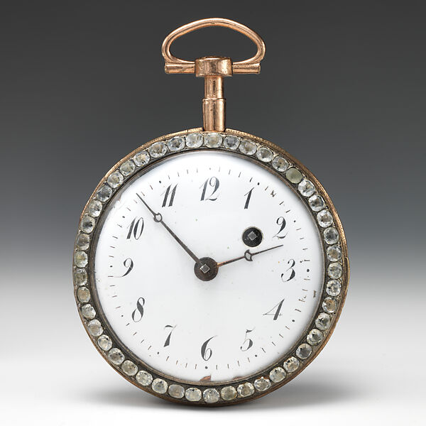 Watch, Josiah Wedgwood and Sons (British, Etruria, Staffordshire, 1759–present), Pinchbeck or gilt bronze; rhinestones, jasperware, enamel, British