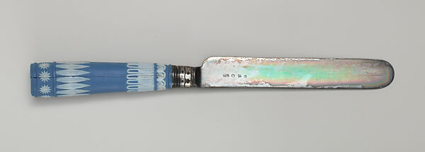 Dessert knife, Josiah Wedgwood and Sons (British, Etruria, Staffordshire, 1759–present), Jasperware, metal, British, Staffordshire 