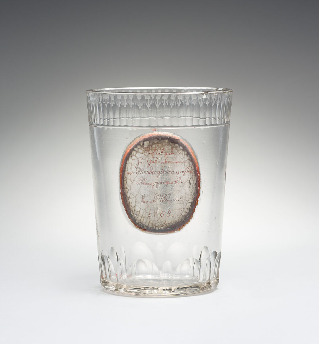 Beaker, Johann Joseph Mildner (Austrian, 1764–1808), Glass, Austrian, Gutenbrunn