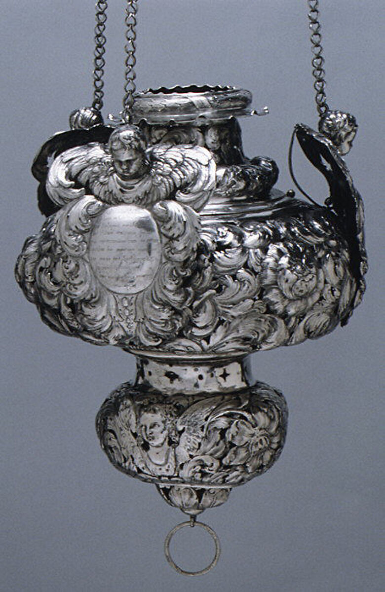 Sanctuary lamp, Johannes I. Mayr (1629–1687), Silver, German, Augsburg