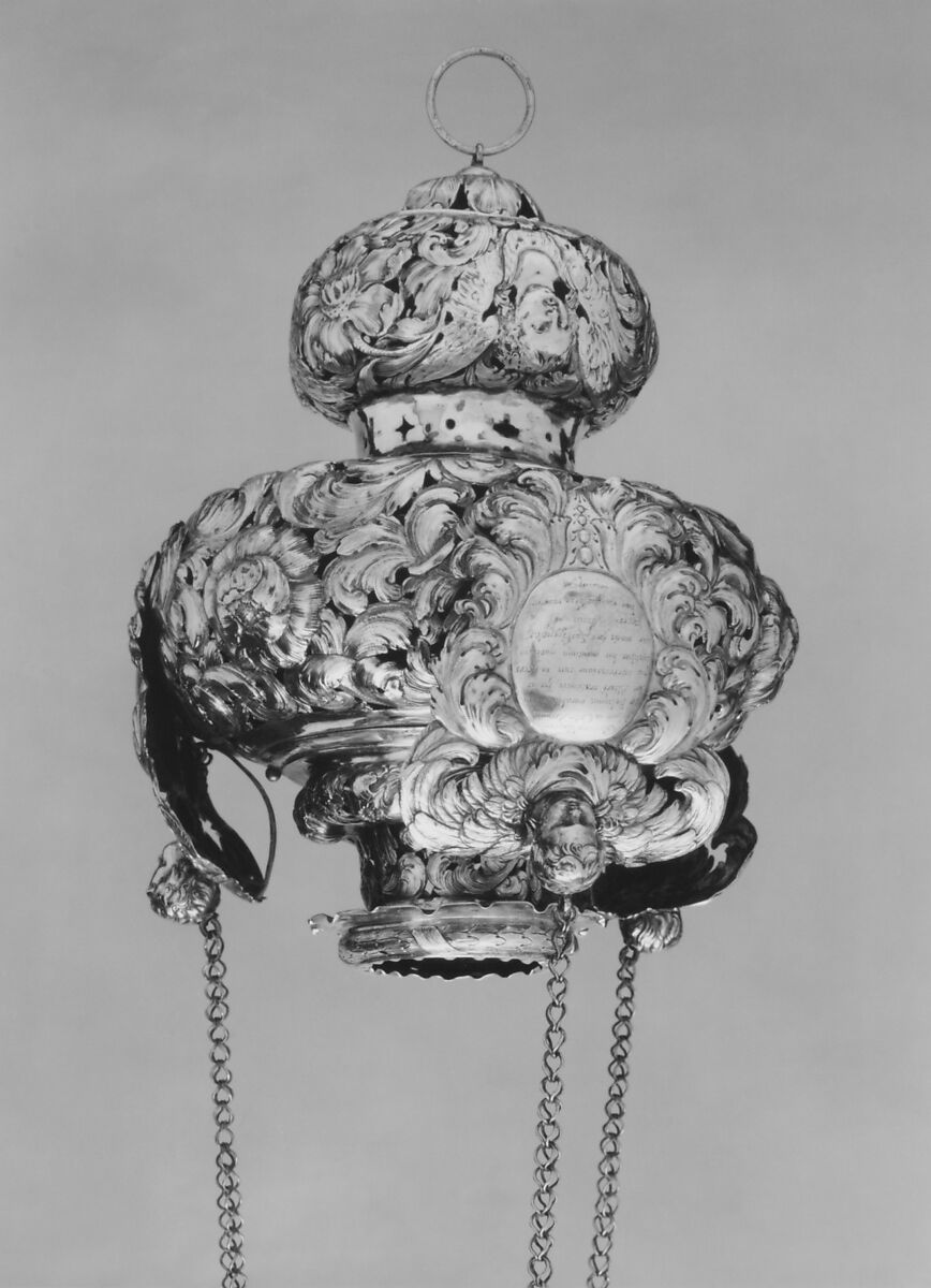 Sanctuary lamp, Johannes I. Mayr (1629–1687), Silver, German, Augsburg