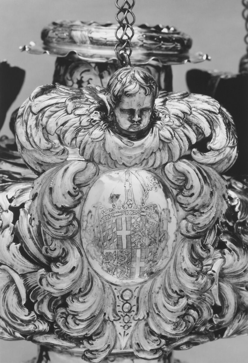 Sanctuary lamp, Johannes I. Mayr (1629–1687), Silver, German, Augsburg