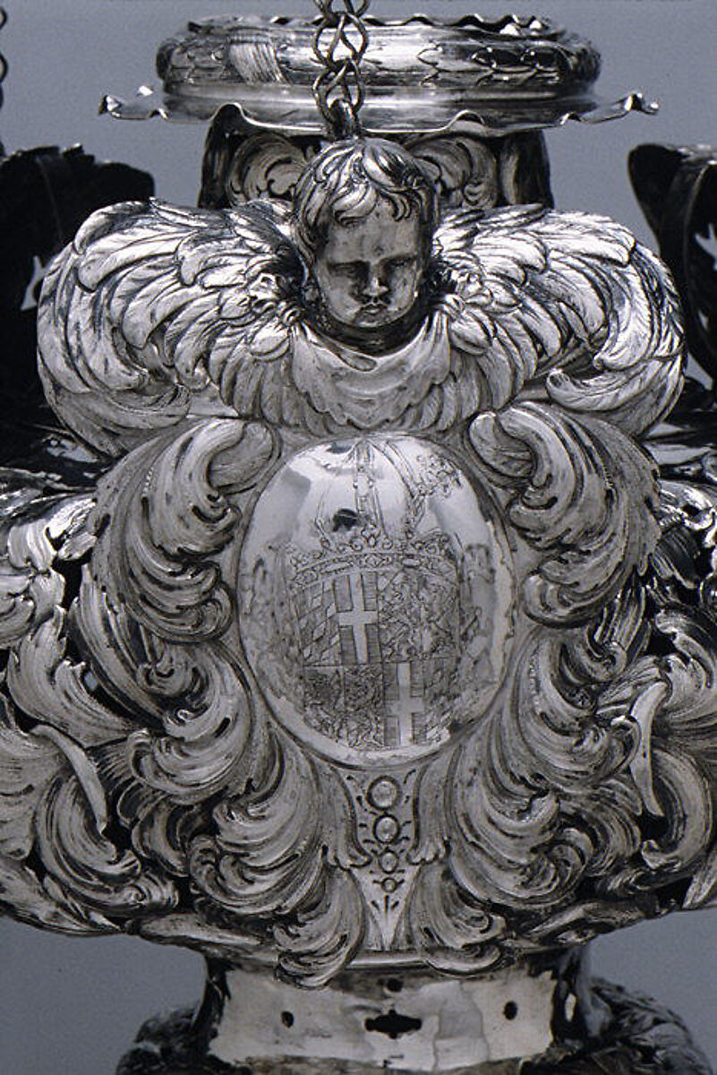 Sanctuary lamp, Johannes I. Mayr (1629–1687), Silver, German, Augsburg