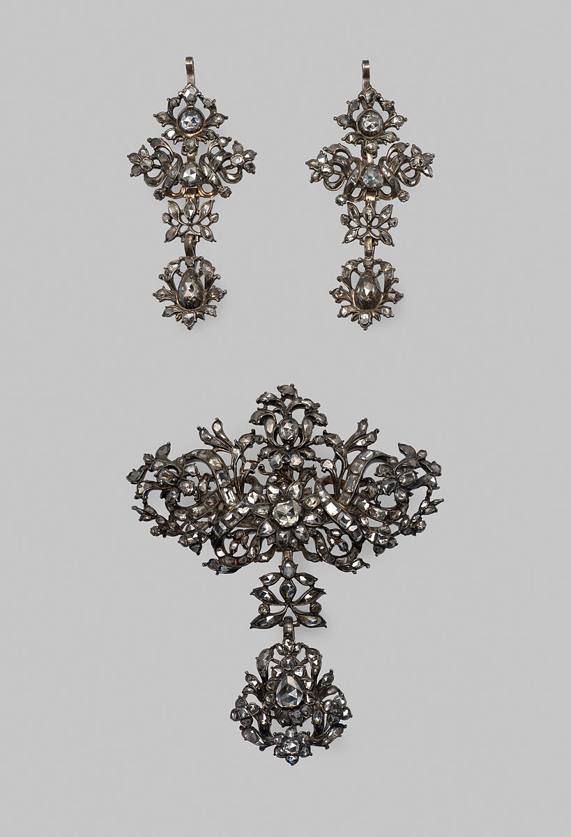Brooch, Silver, diamonds, Portuguese or Spanish