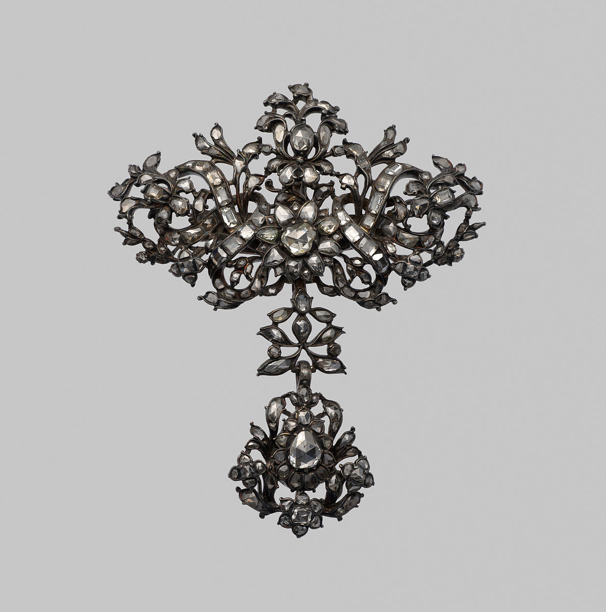 Brooch, Silver, diamonds, Portuguese or Spanish 