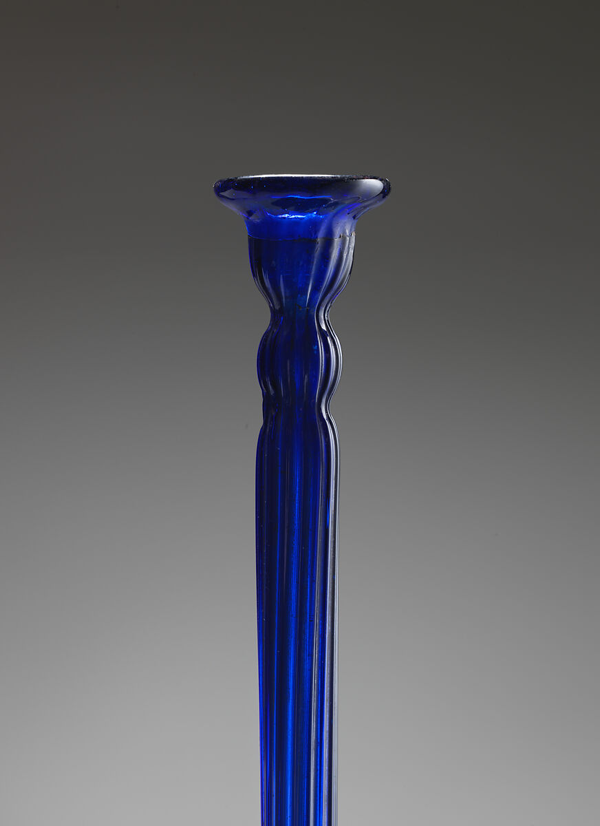 Horn, Blue glass, British, Bristol