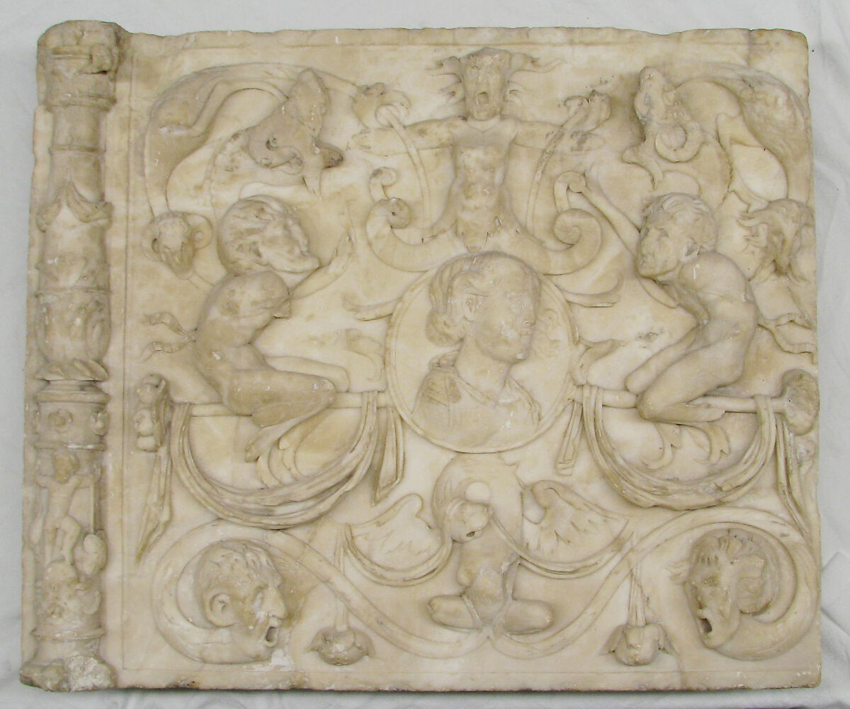 Architectural ornament panel, Alabaster, Spanish 