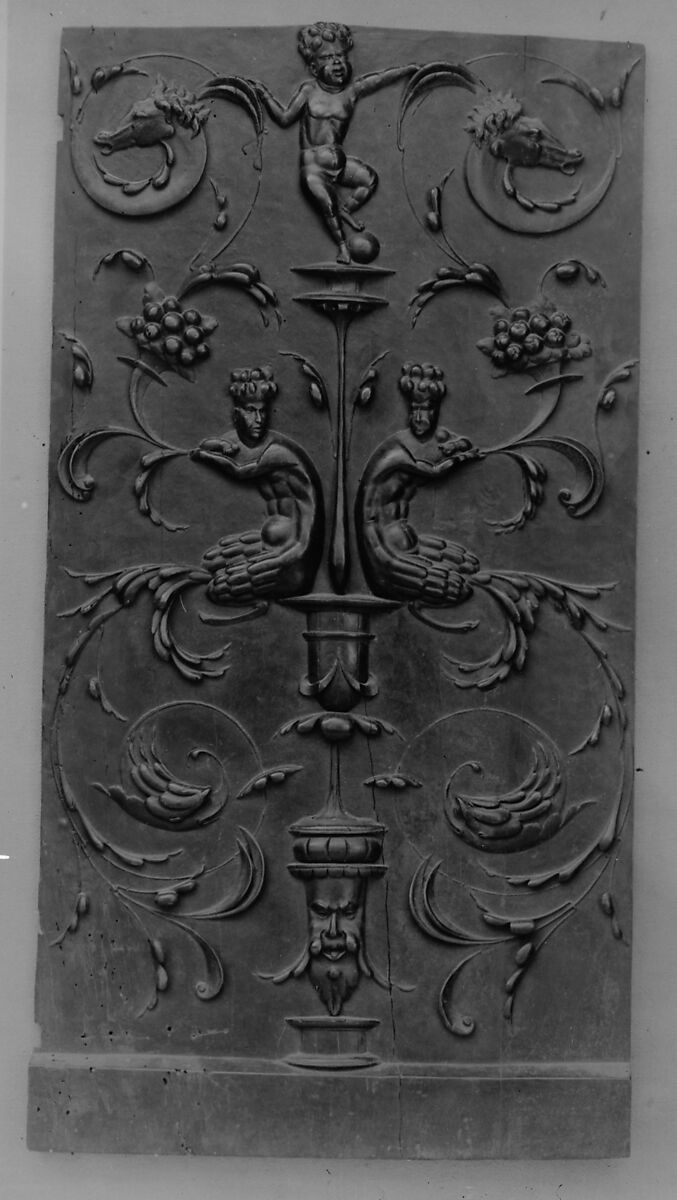 Panel, Carved walnut, Spanish 