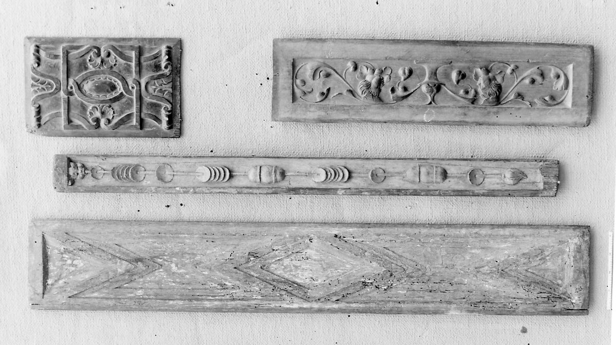 Panel, Carved walnut, French 