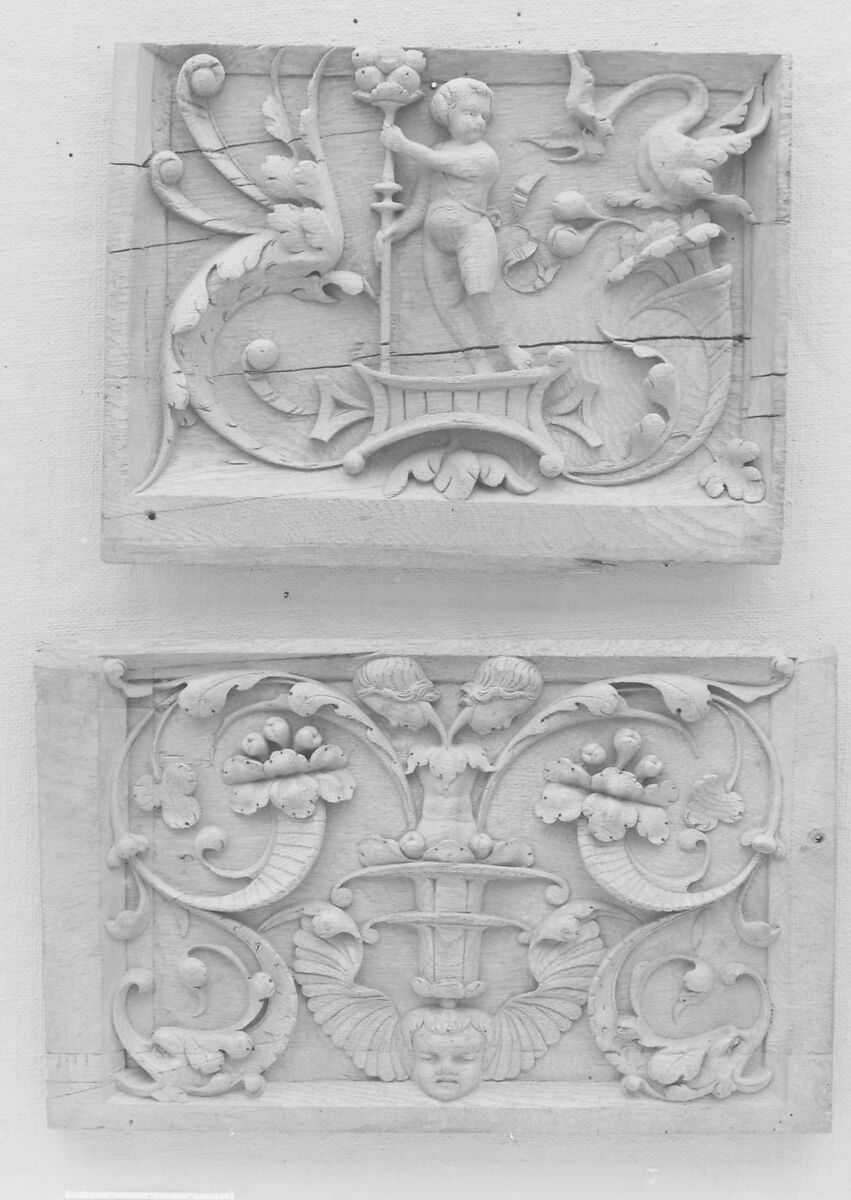 Panel, Carved wood, French
