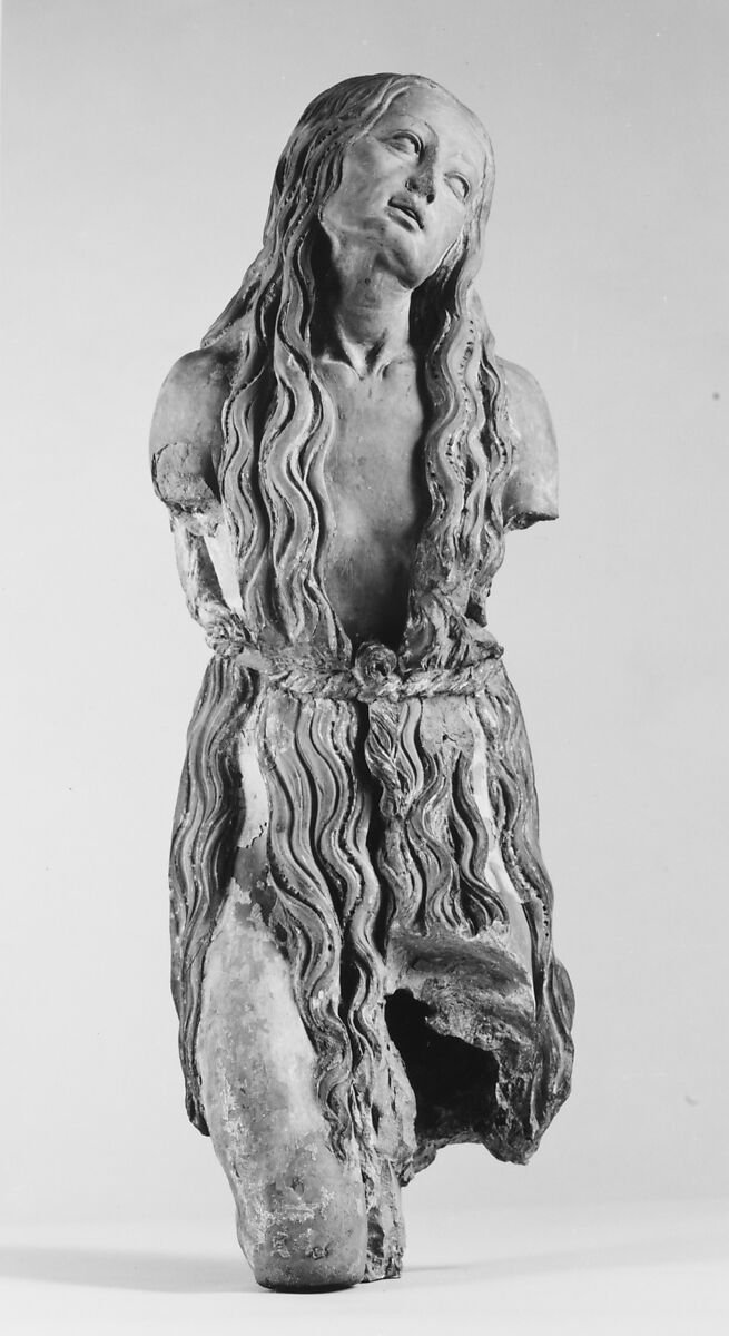 The Penitent Saint Mary Magdalen, Terracotta with remains of gesso and gilding, Italian, Florence 