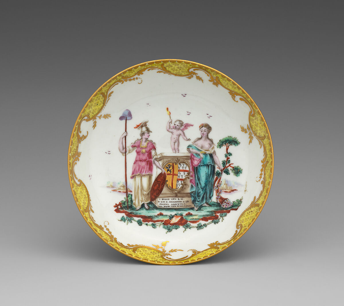 Cup and saucer, Bristol (British), Hard-paste porcelain, British, Bristol