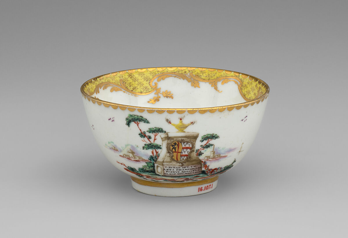 Cup and saucer, Bristol (British), Hard-paste porcelain, British, Bristol