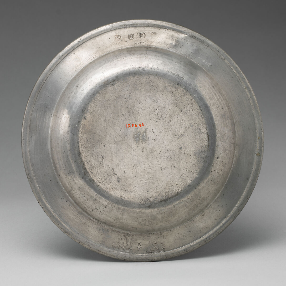 Soup plate, Richard Going (British, active Bristol, died ca. 1765), Pewter, British