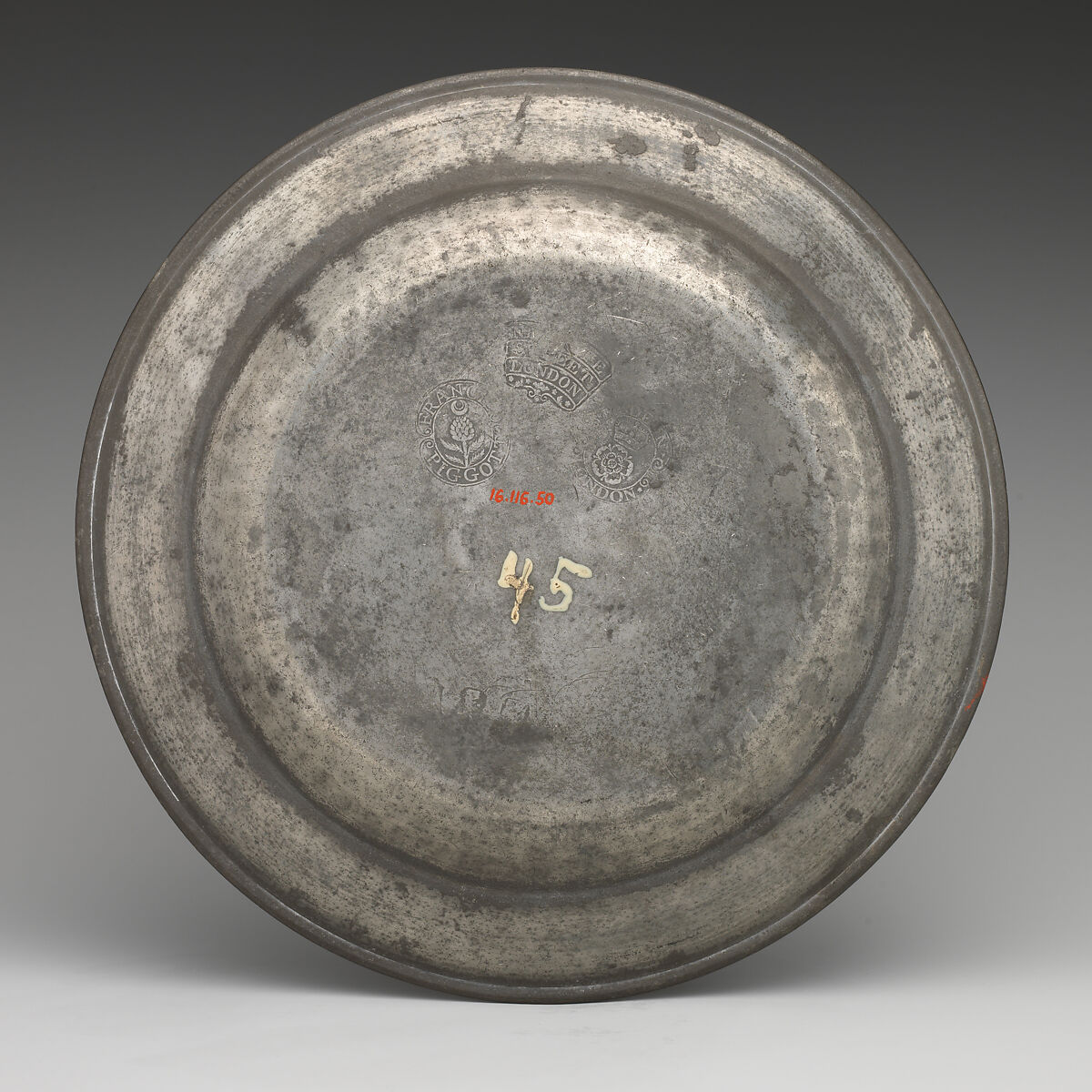 Plate, Francis Piggott (British, died 1784), Pewter, British, London
