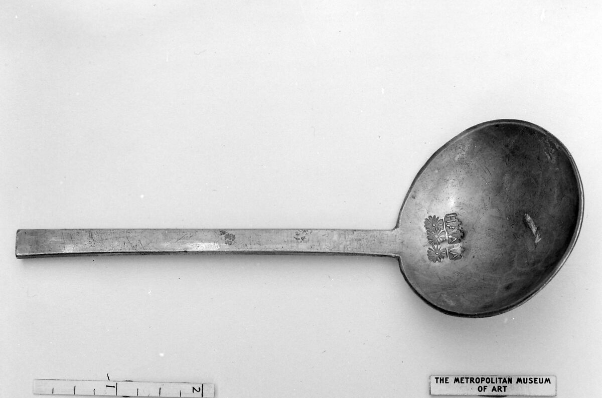 Spoon, Harm Amsing (Dutch, 1849–1905?), Pewter, Dutch, Groningen