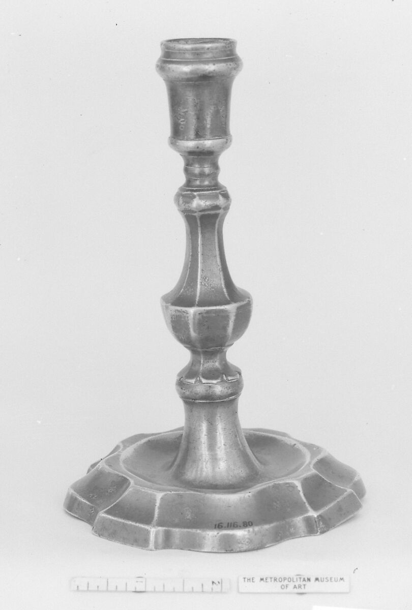 Pair of candlesticks, Pewter, Dutch or Flemish 