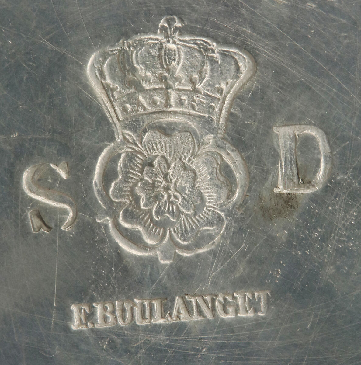 Double litre measure, E. Boulanget, Pewter, French, Lille