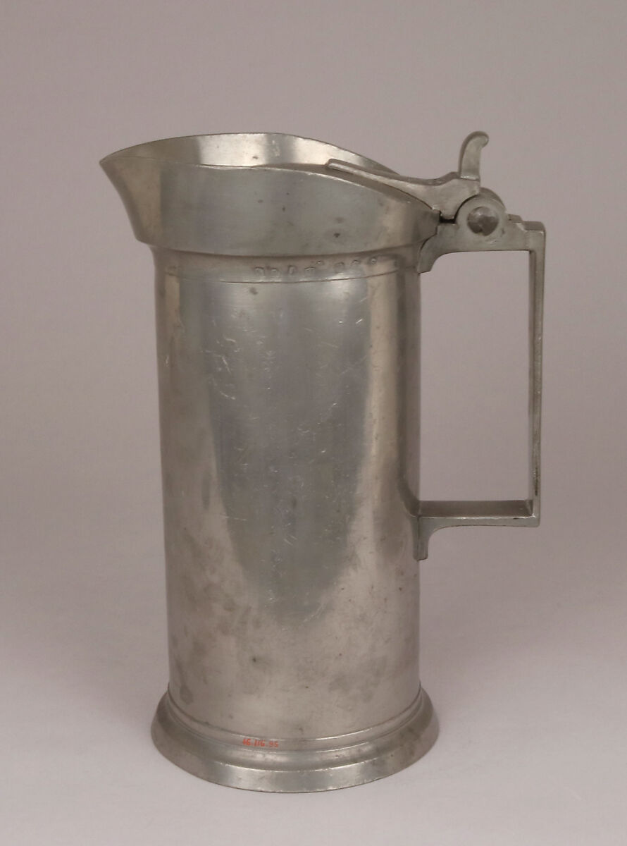 Double litre measure, E. Boulanget, Pewter, French, Lille