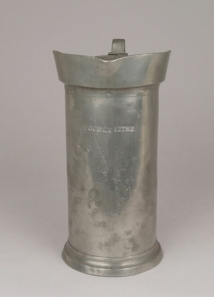 Double litre measure, E. Boulanget, Pewter, French, Lille