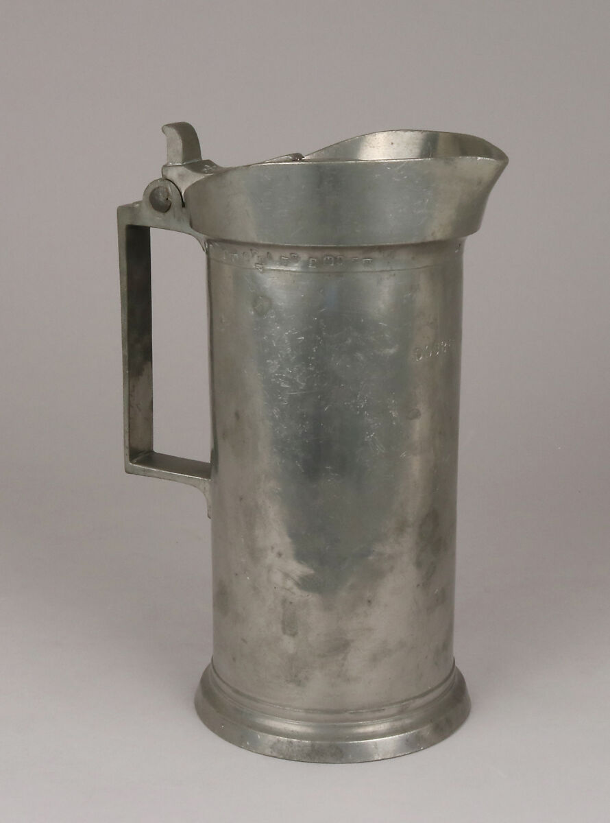 Double litre measure, E. Boulanget, Pewter, French, Lille