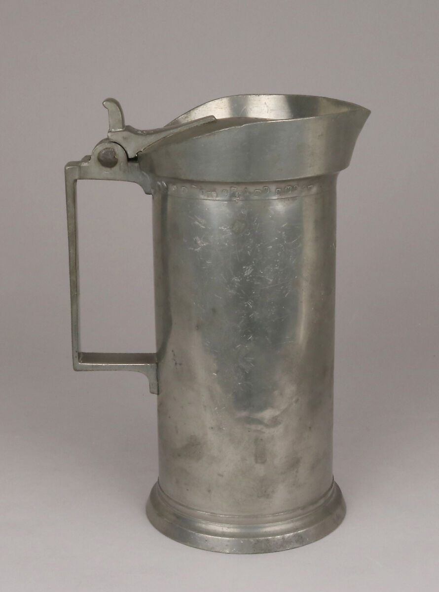 Double litre measure, E. Boulanget, Pewter, French, Lille 