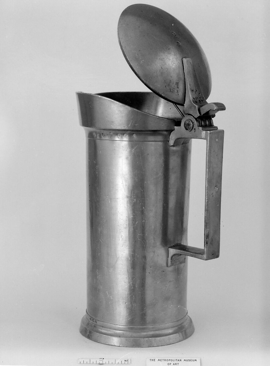 Double litre measure, E. Boulanget, Pewter, French, Lille
