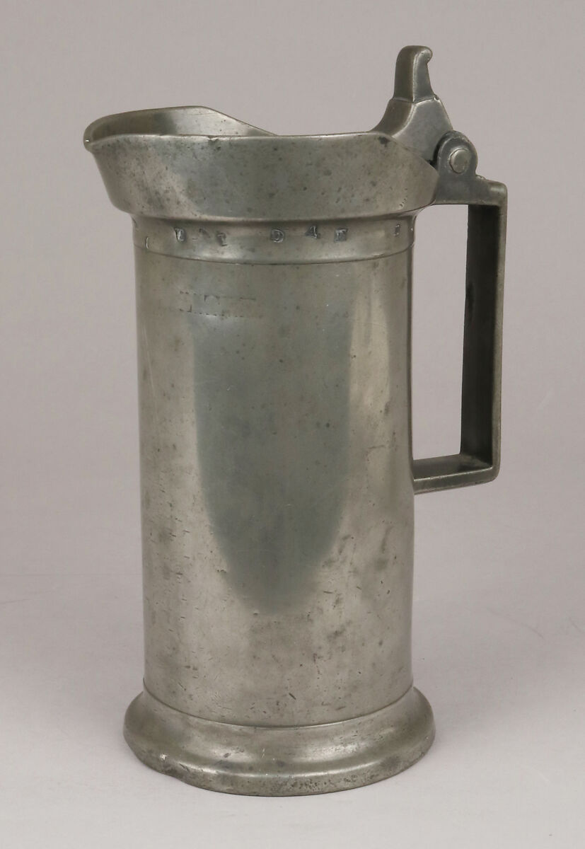 One litre measure, Pewter, Northern French