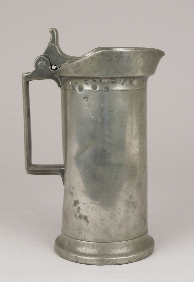 One litre measure, Pewter, Northern French 